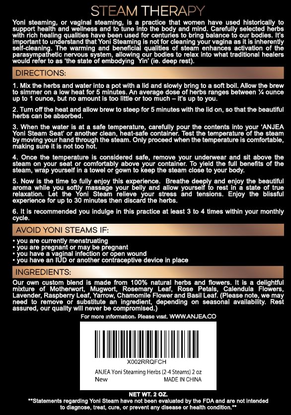 Ten-herb blend packaging for yoni steam