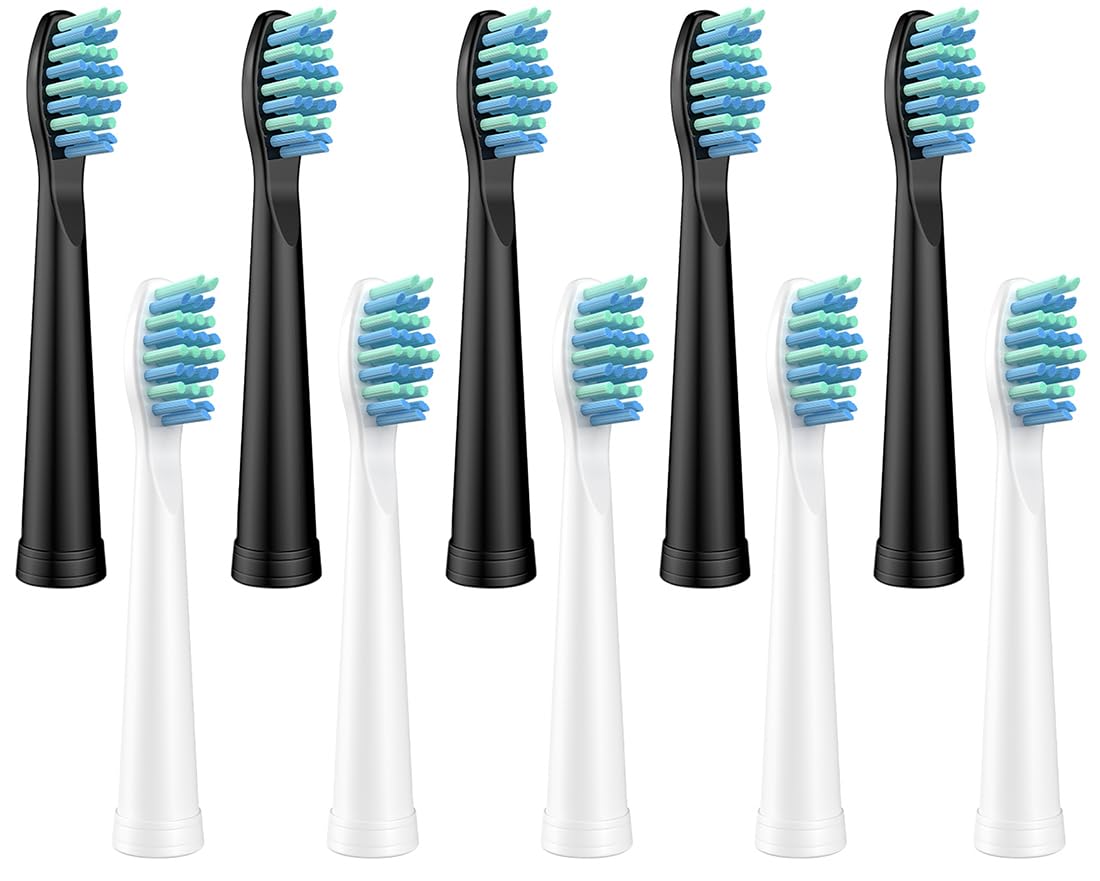 Ten-pack replacement heads for Sonic-FX and SnapWhite with charcoal and nylon bristles