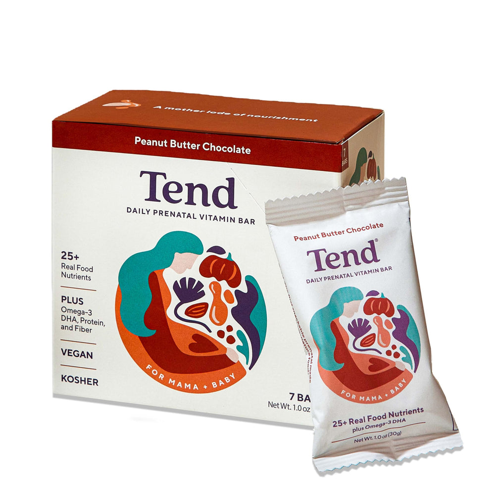 Front packaging for Tend Daily Prenatal Vitamin Bar