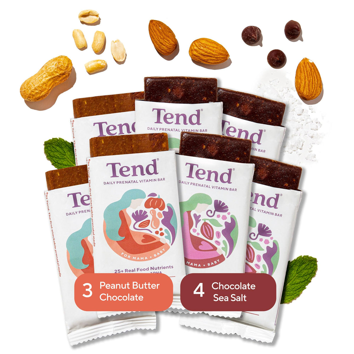 Front view of Tend Daily Prenatal Chocolate Lovers 7ct