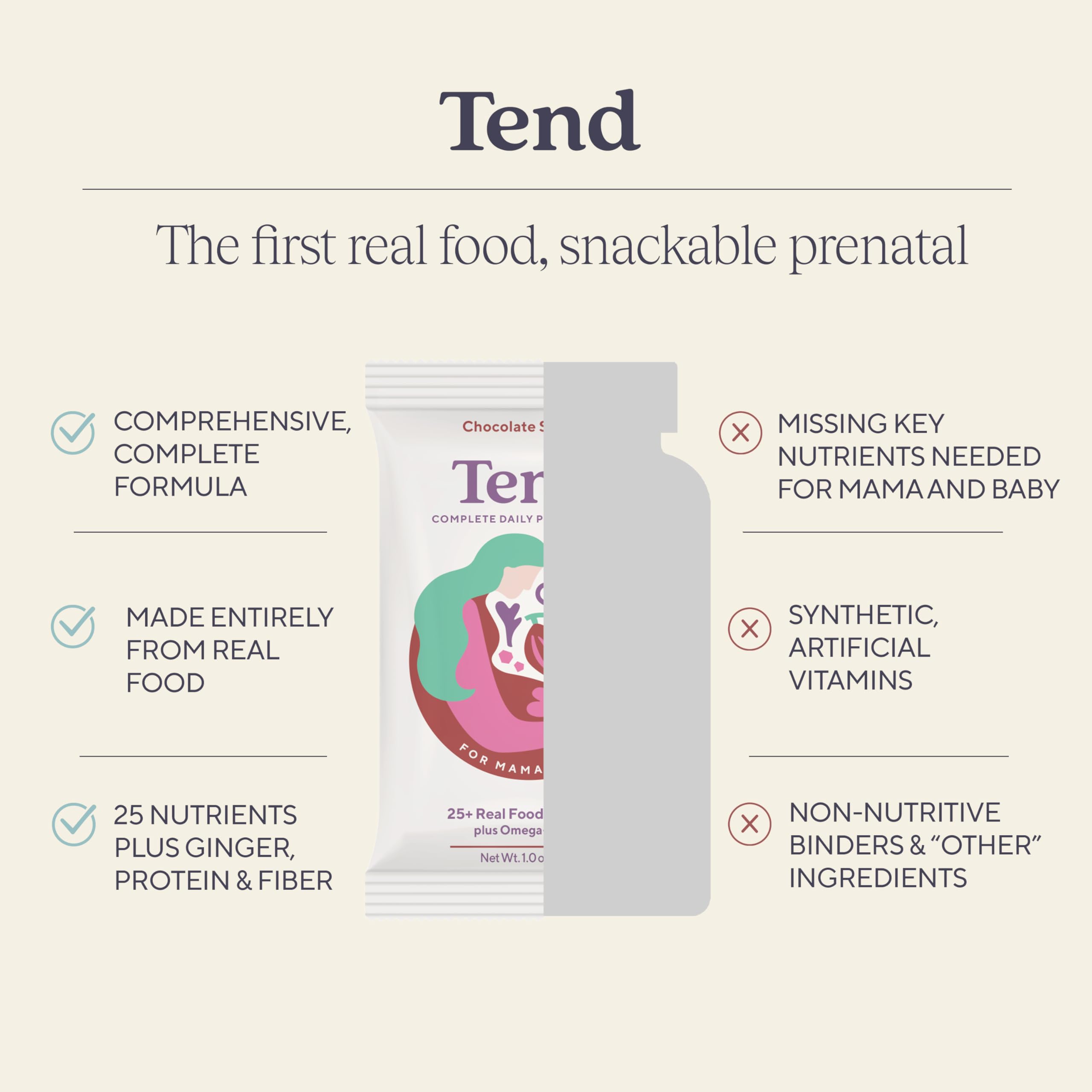 Peanut Butter Choc 3ct Tend Prenatal Bar front