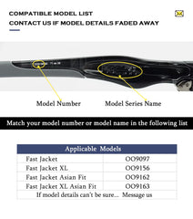 Complete TenDye earsocks and nose pads set for Oakley Fast Jacket OO9097/OO9156 - black