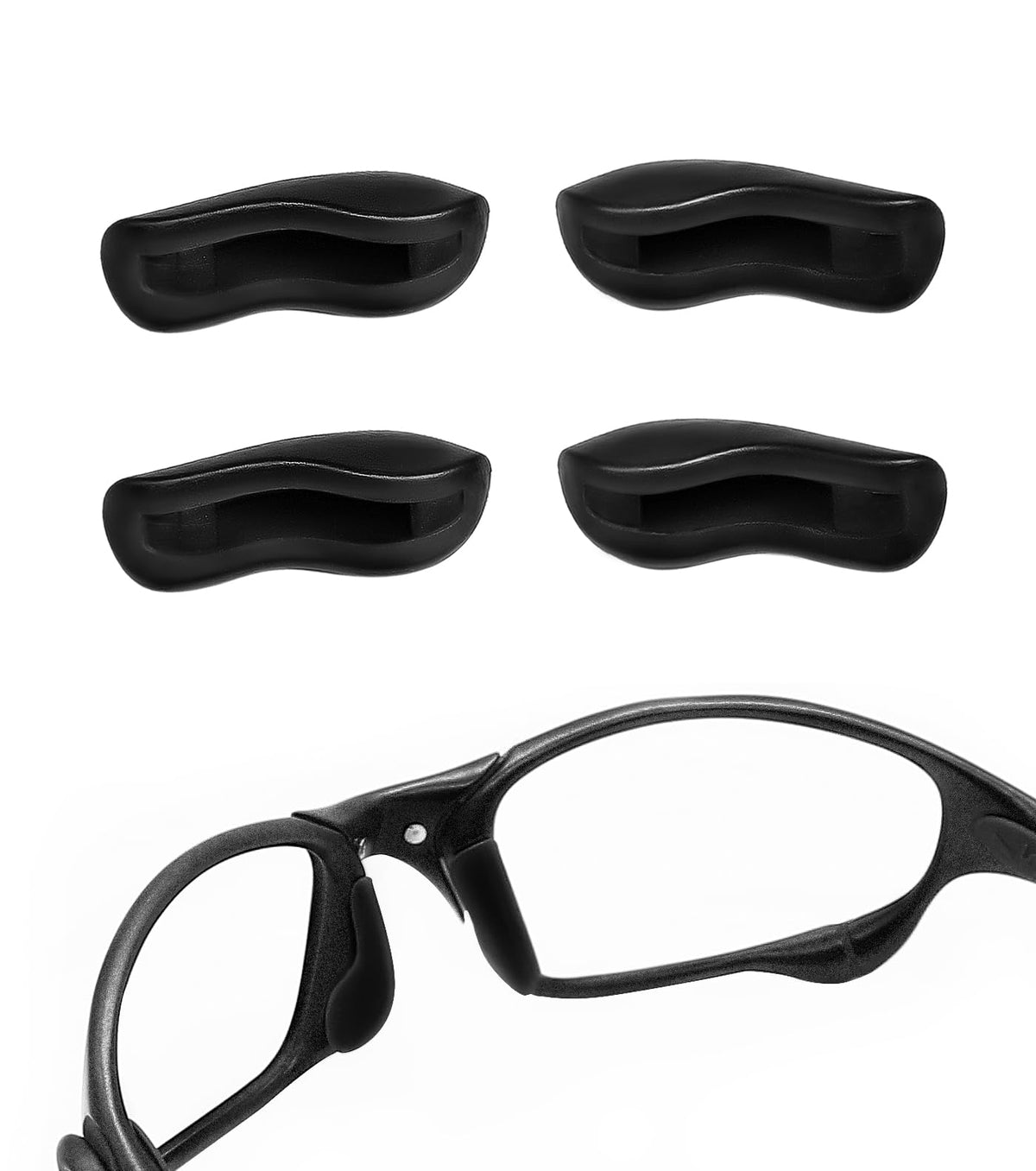 TenDye replacement silicone nose pads for Oakley Juliet and X Metal XX OO6011 sunglasses, front view