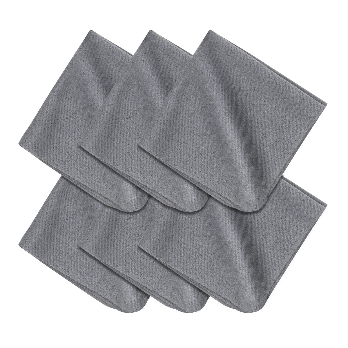 TENOC 6-pack microfiber cloths, gray, 6x6 inches