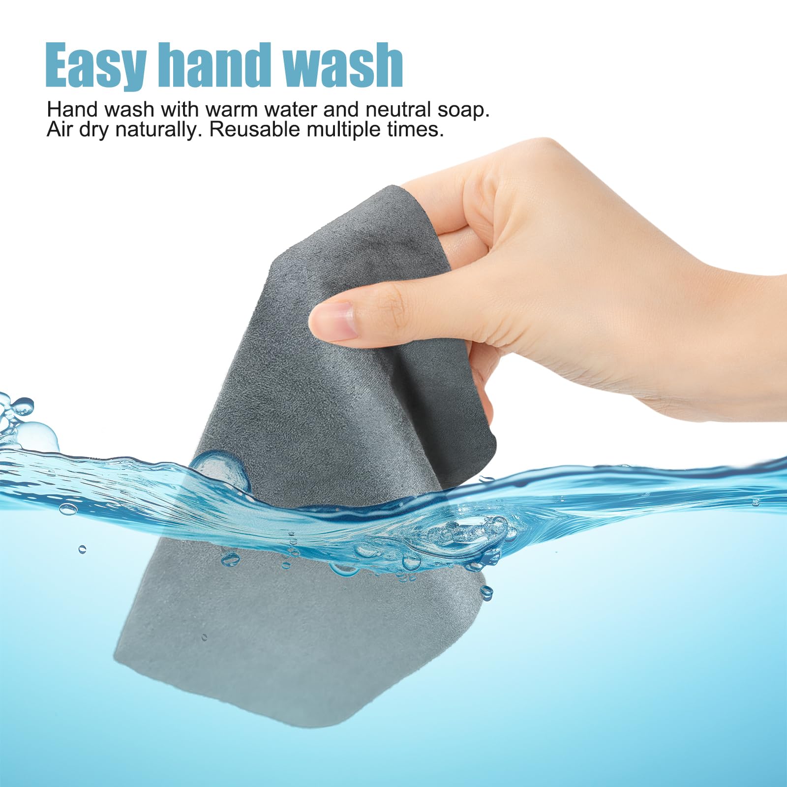 Machine washable, reusable microfiber cloths