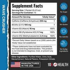 10X Health Energy Wave Crusher tropical punch packets ready for quick pre-workout energy.