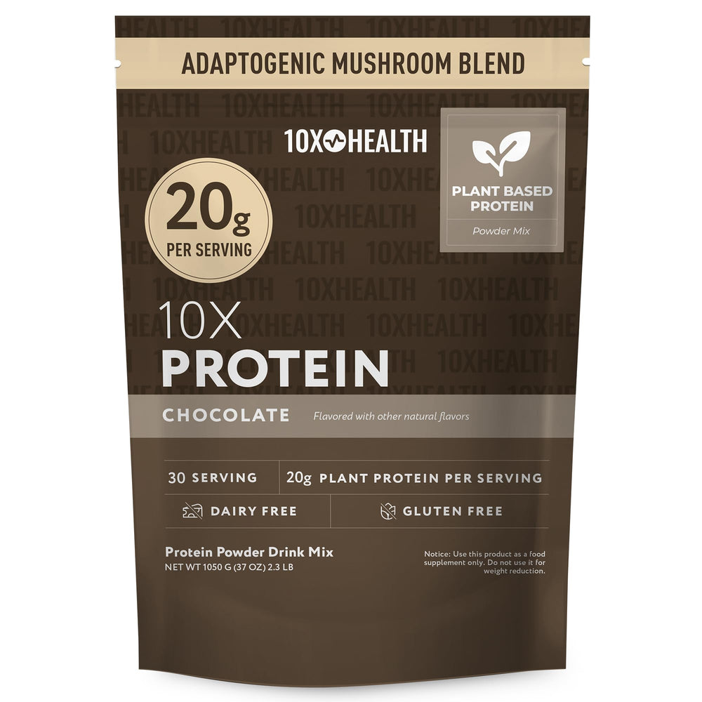 10X Health System vegan protein chocolate scoop for quick protein boost