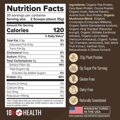 10X Health System vegan protein chocolate shake glass ready after workouts