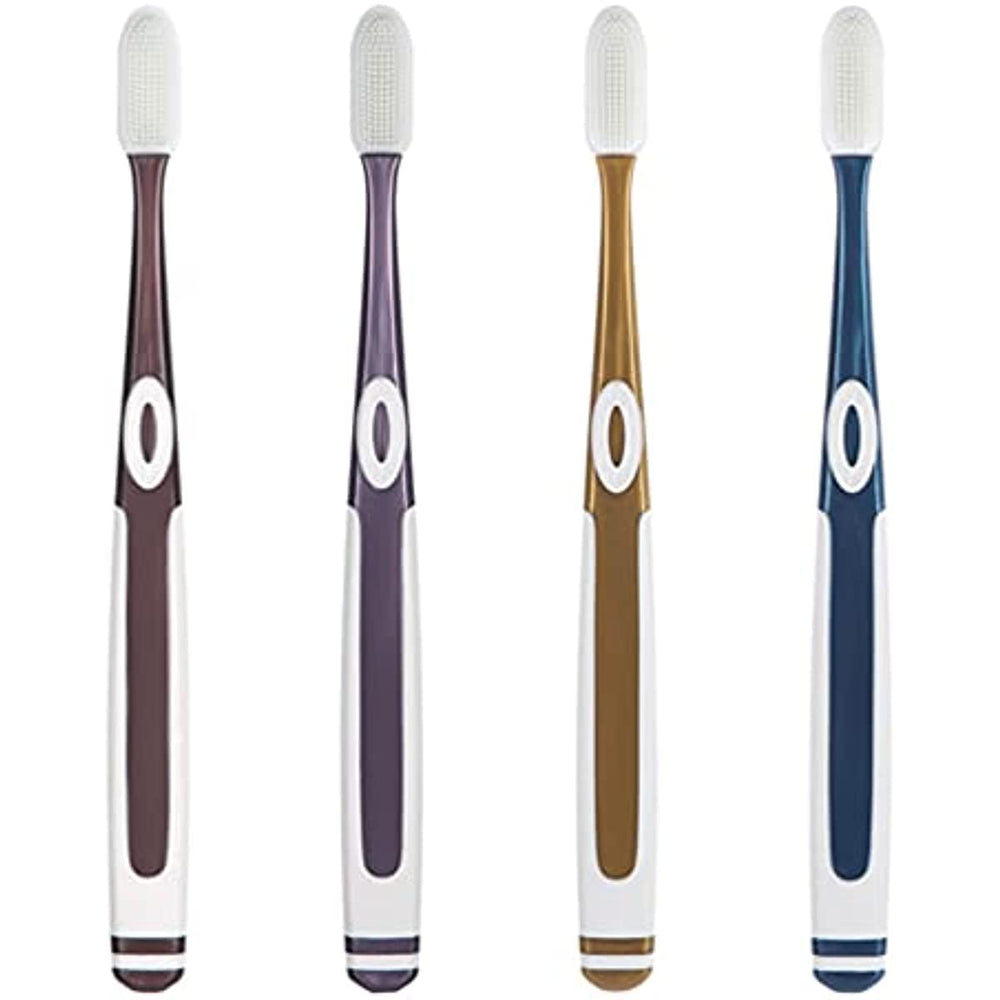 Close-up of TEONEI silicone toothbrush bristles showing extra softness