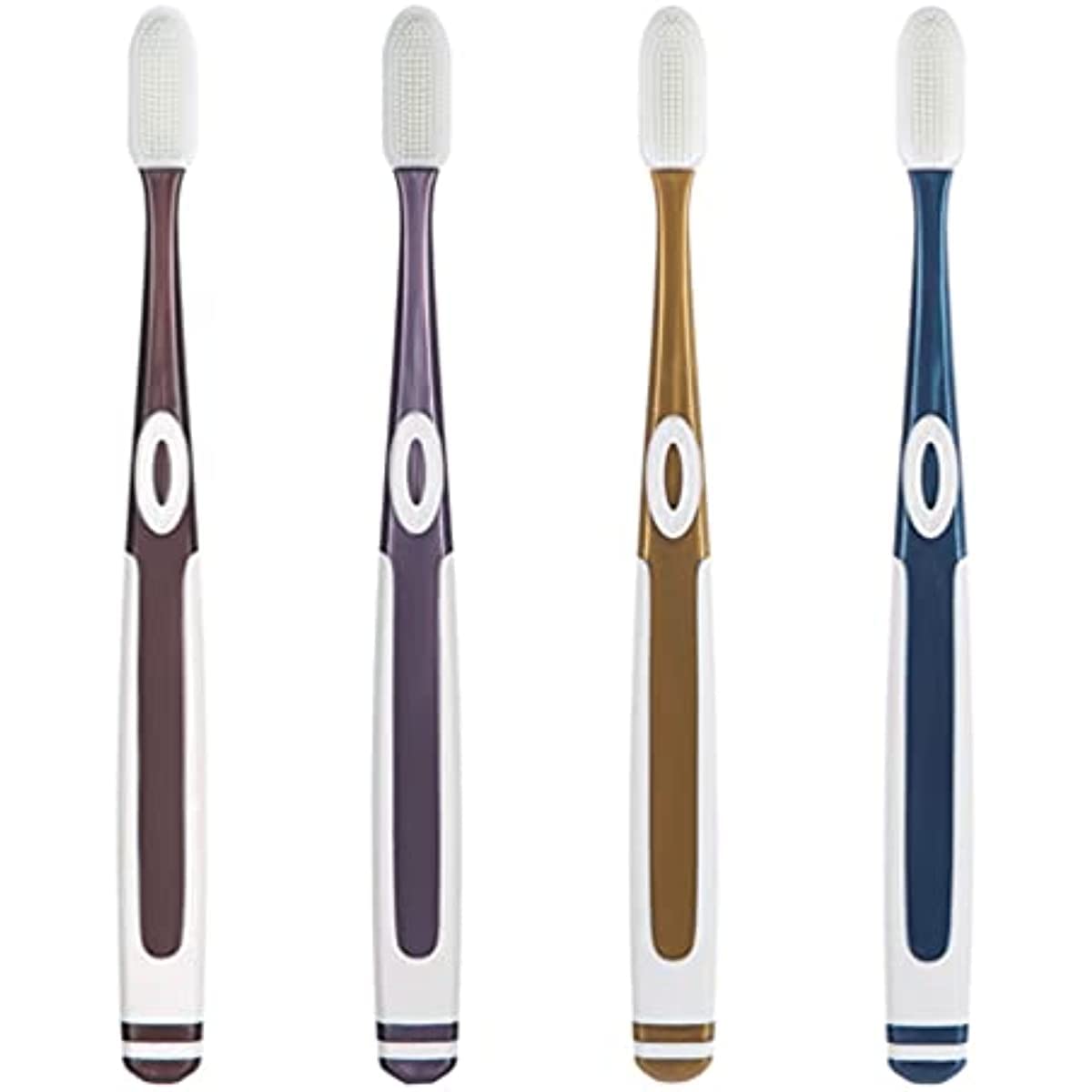 Close-up of TEONEI silicone toothbrush bristles showing extra softness