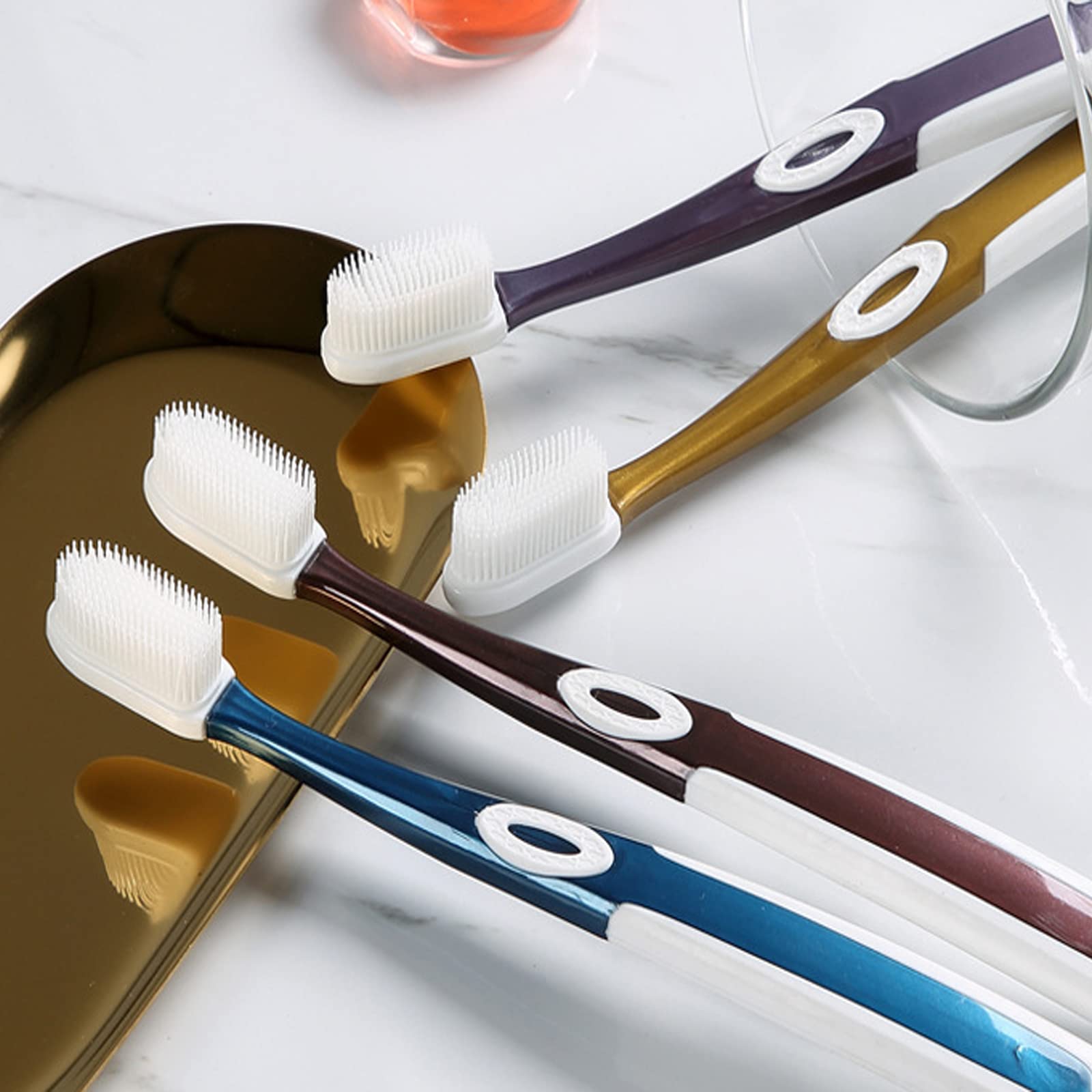 TEONEI toothbrushes 4-pack with assorted colors