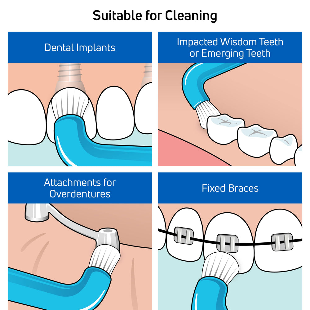 Toothbrush being used for braces cleaning