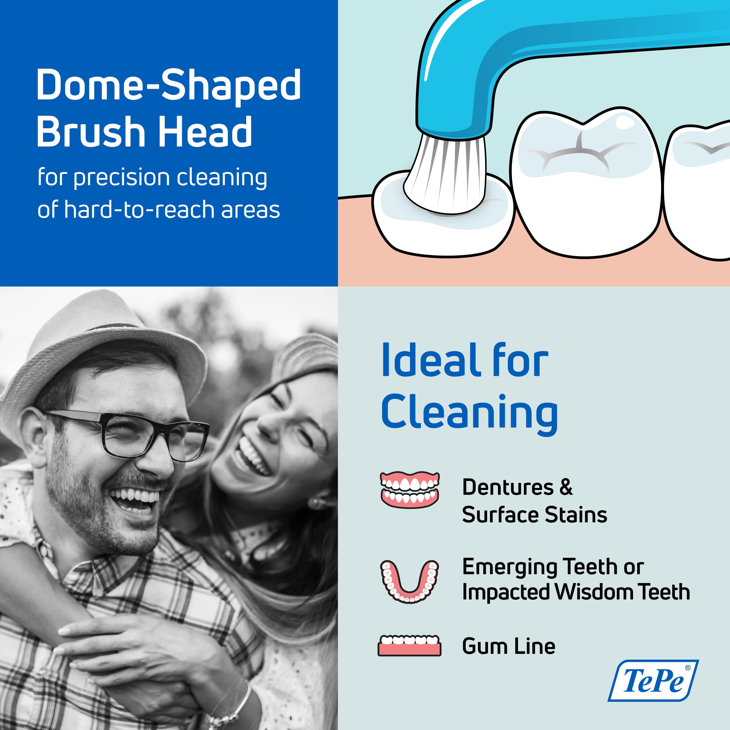 Small head tuft toothbrush designed for hard-to-clean areas