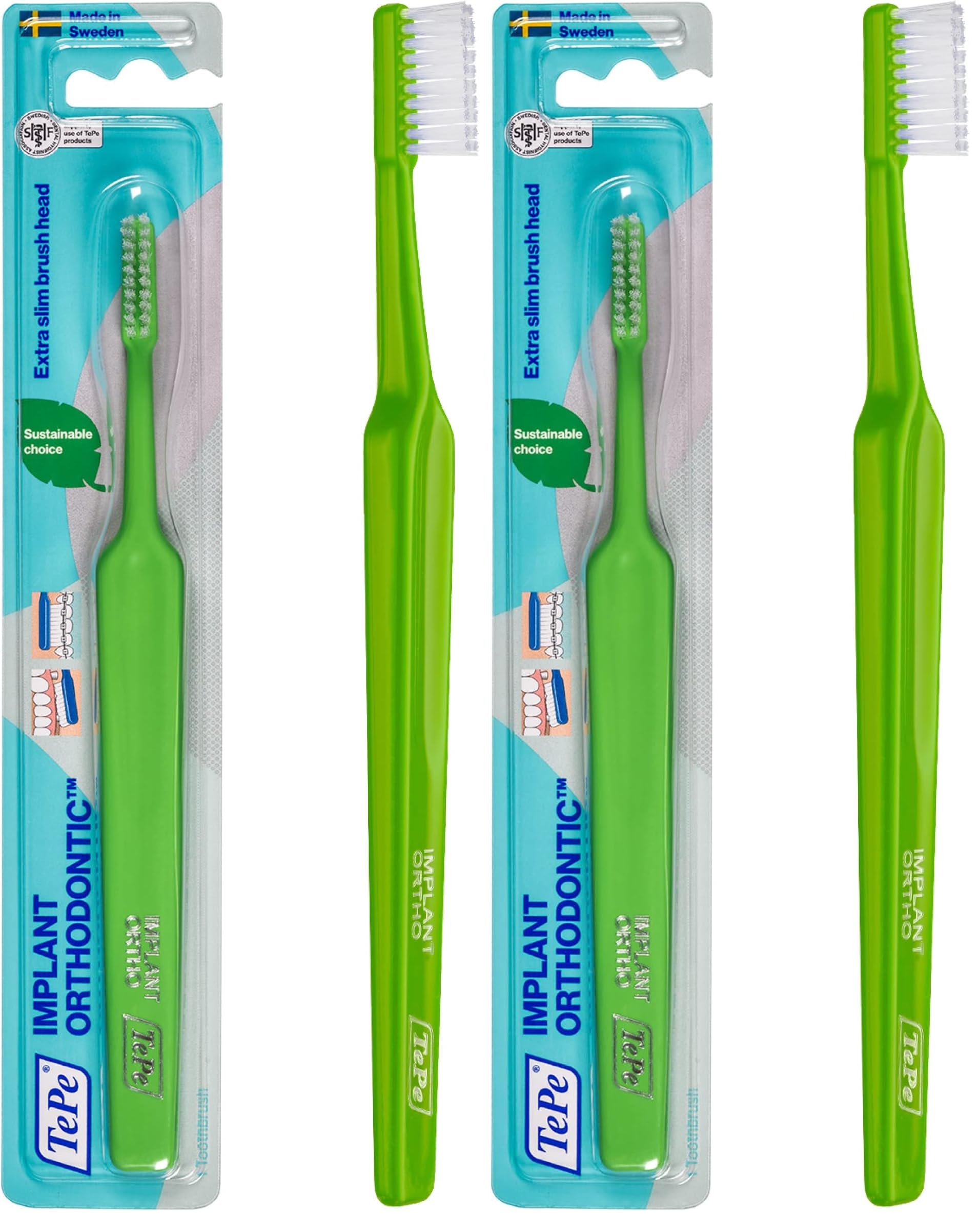 TePe Implant Orthodontic Soft Toothbrush with extra narrow brush head