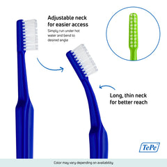 Flexi neck angled design for easier access behind braces