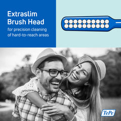 TePe toothbrush with thin neck designed for implants and braces