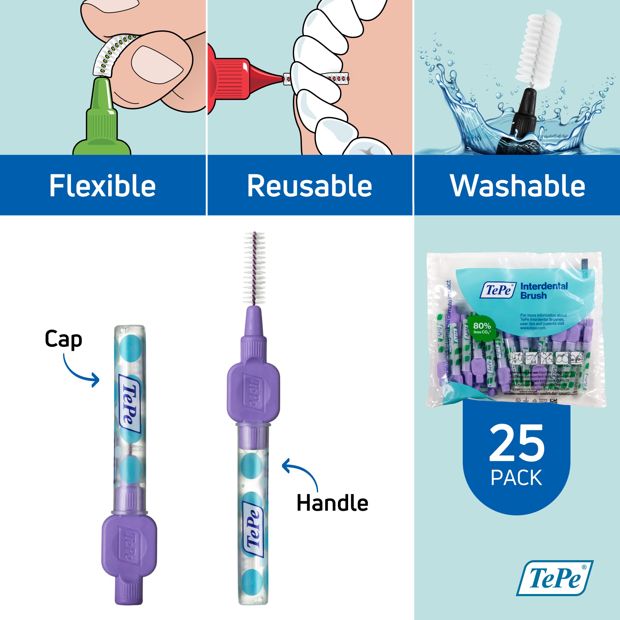 TePe Interdental Brush Original straight head and plastic-coated wire