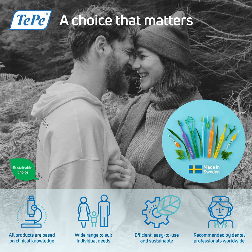 Soft bristles and rounded-loop tip of TePe Interdental Brush