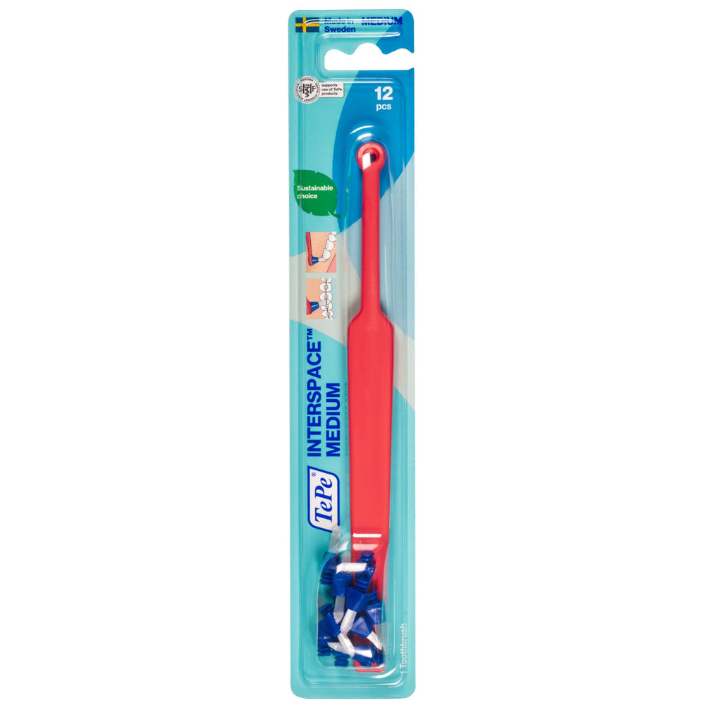 TePe Interspace Angled Medium Toothbrush for braces - angled design