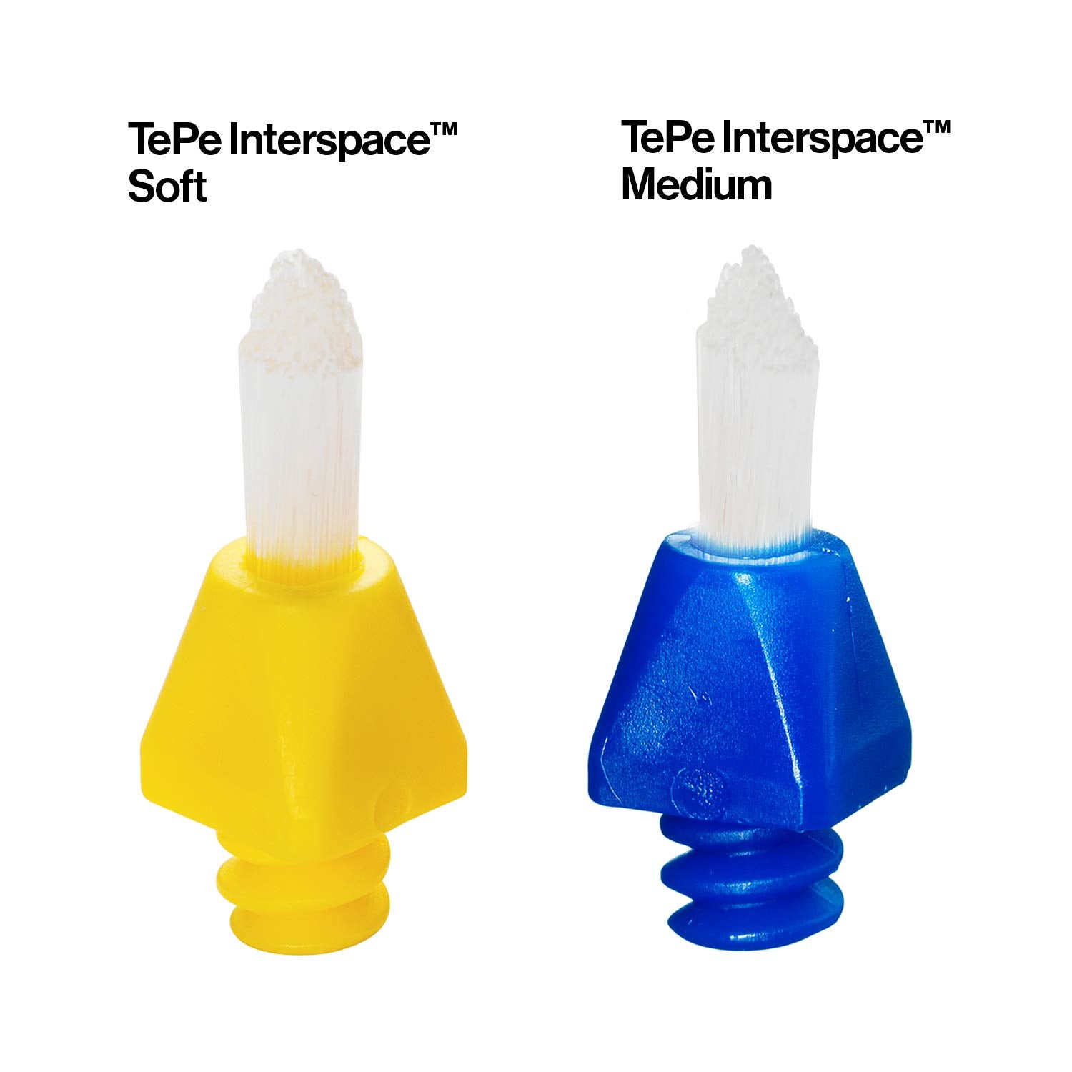 Ergonomic handle of TePe Interspace Angled Medium Toothbrush