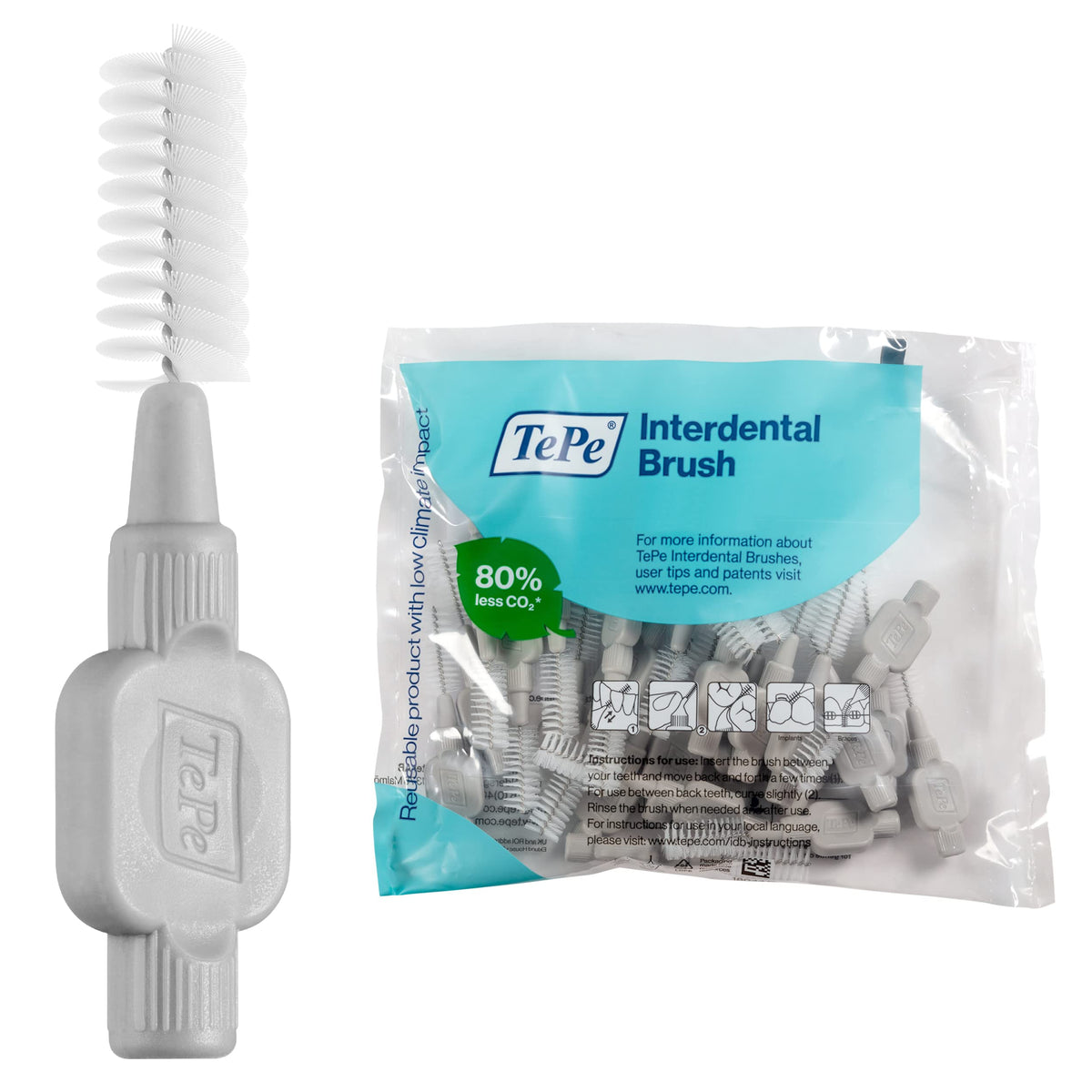 TEPE Original Grey interdental brush 1.3 mm, pack of 25