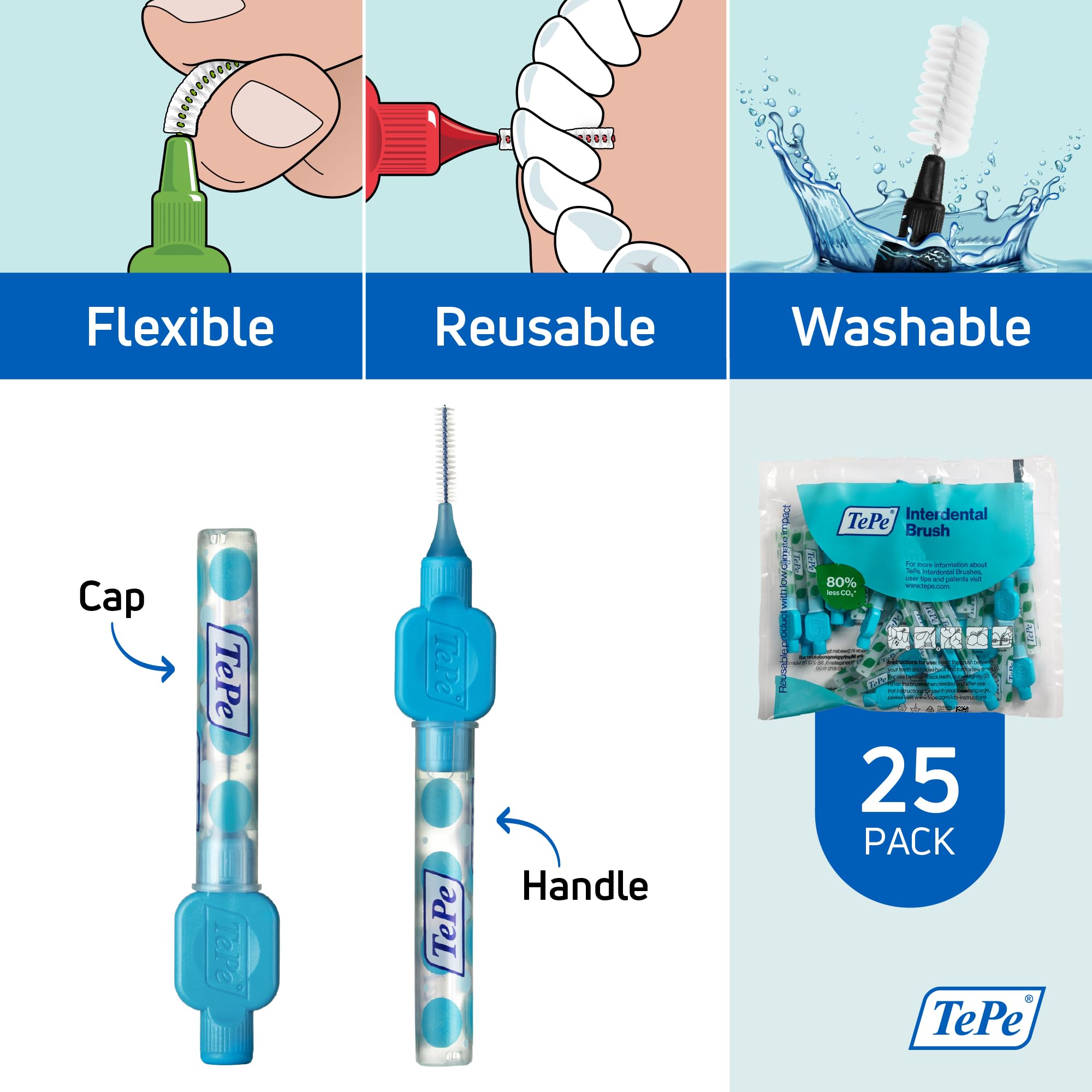 TEPE Original Interdental Brushes 0.6 mm blue – packaging