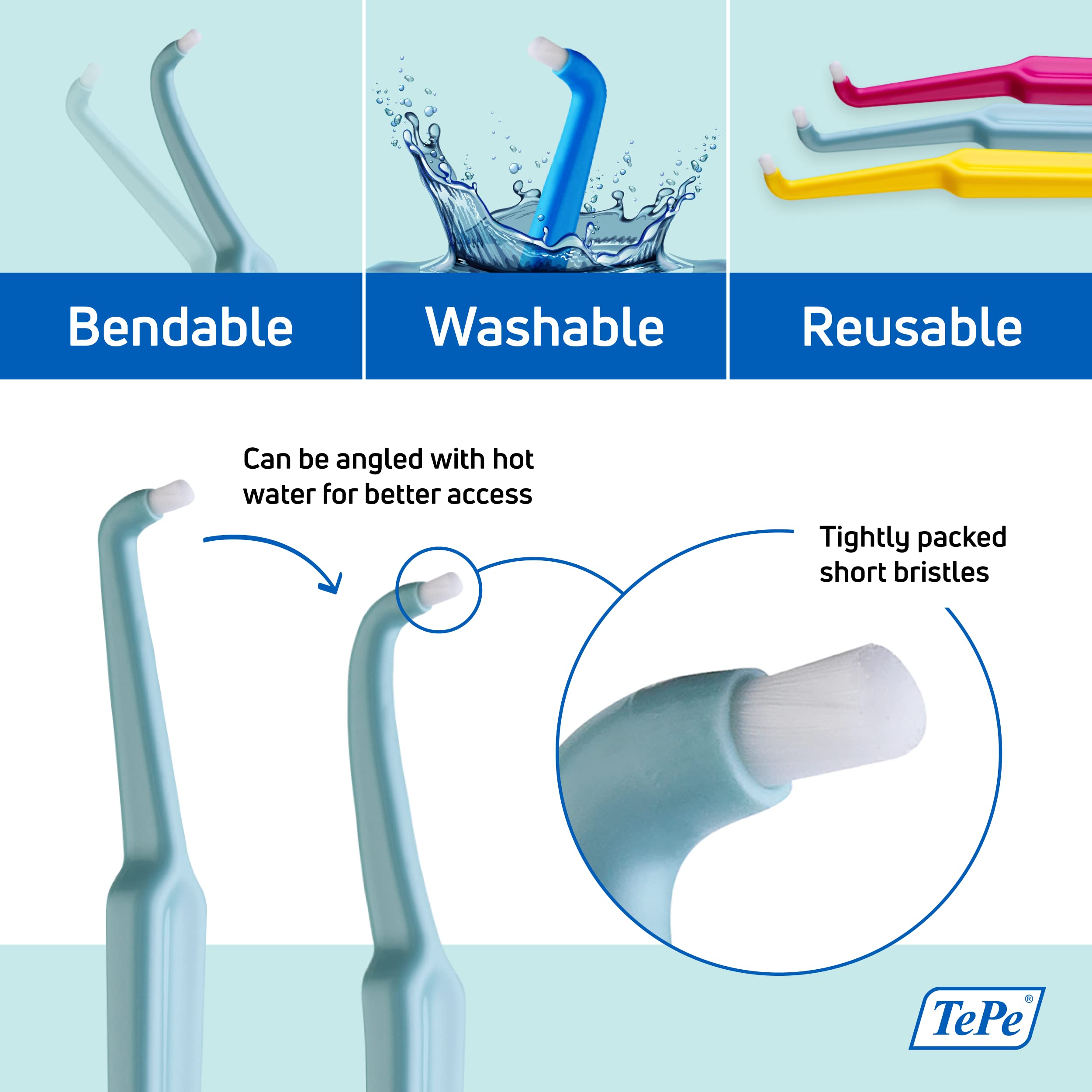 Pack of 8 TePe toothbrushes and interdental brushes