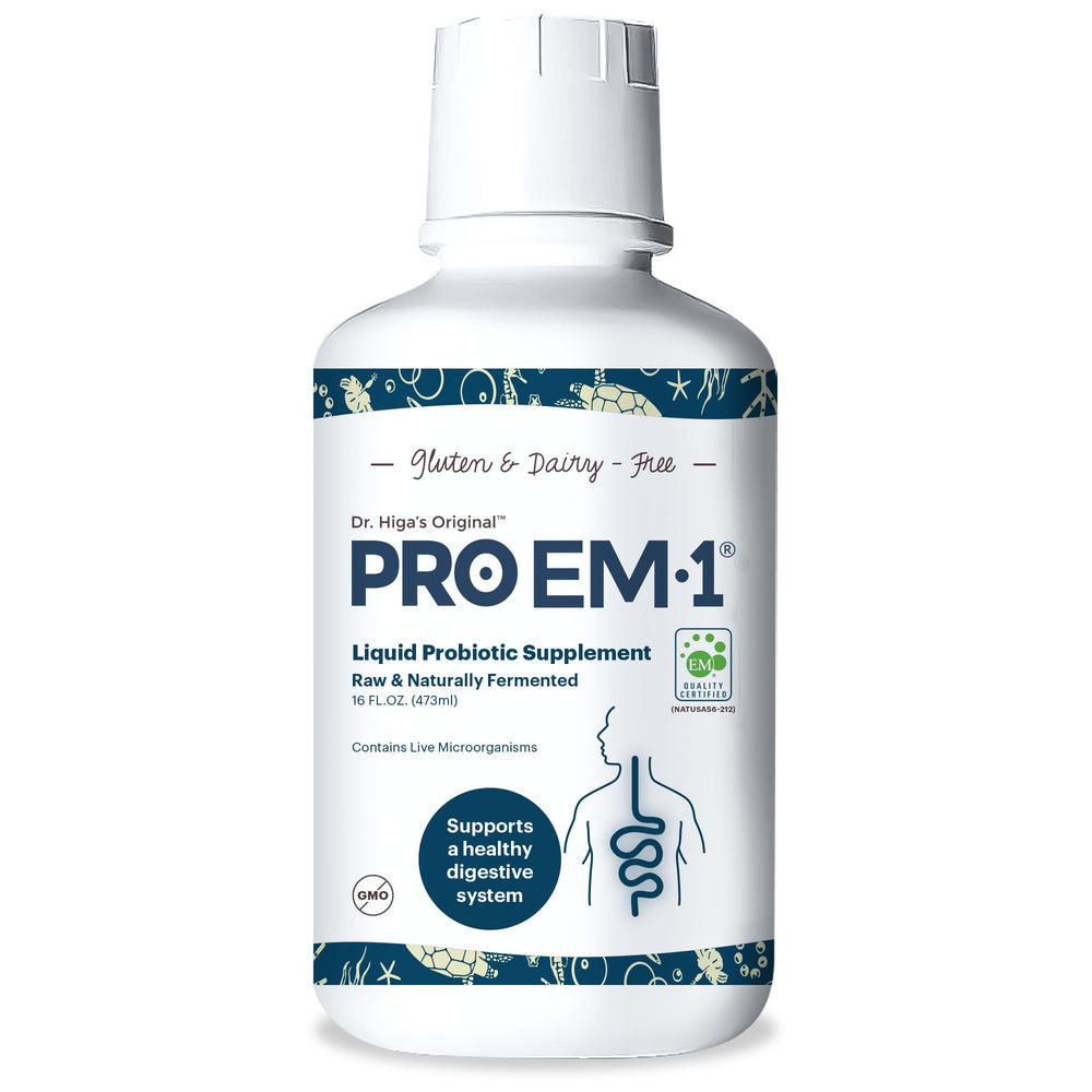 Front view of TeraGanix Organic Liquid Probiotic bottle with label