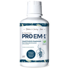 Front view of TeraGanix Organic Liquid Probiotic bottle with label