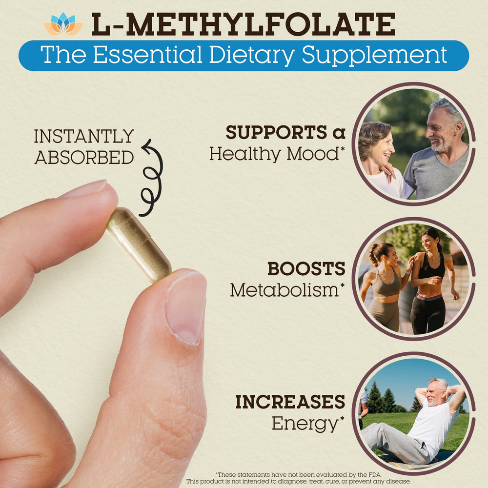 Non-GMO gluten-free vegan folate supplement packaging