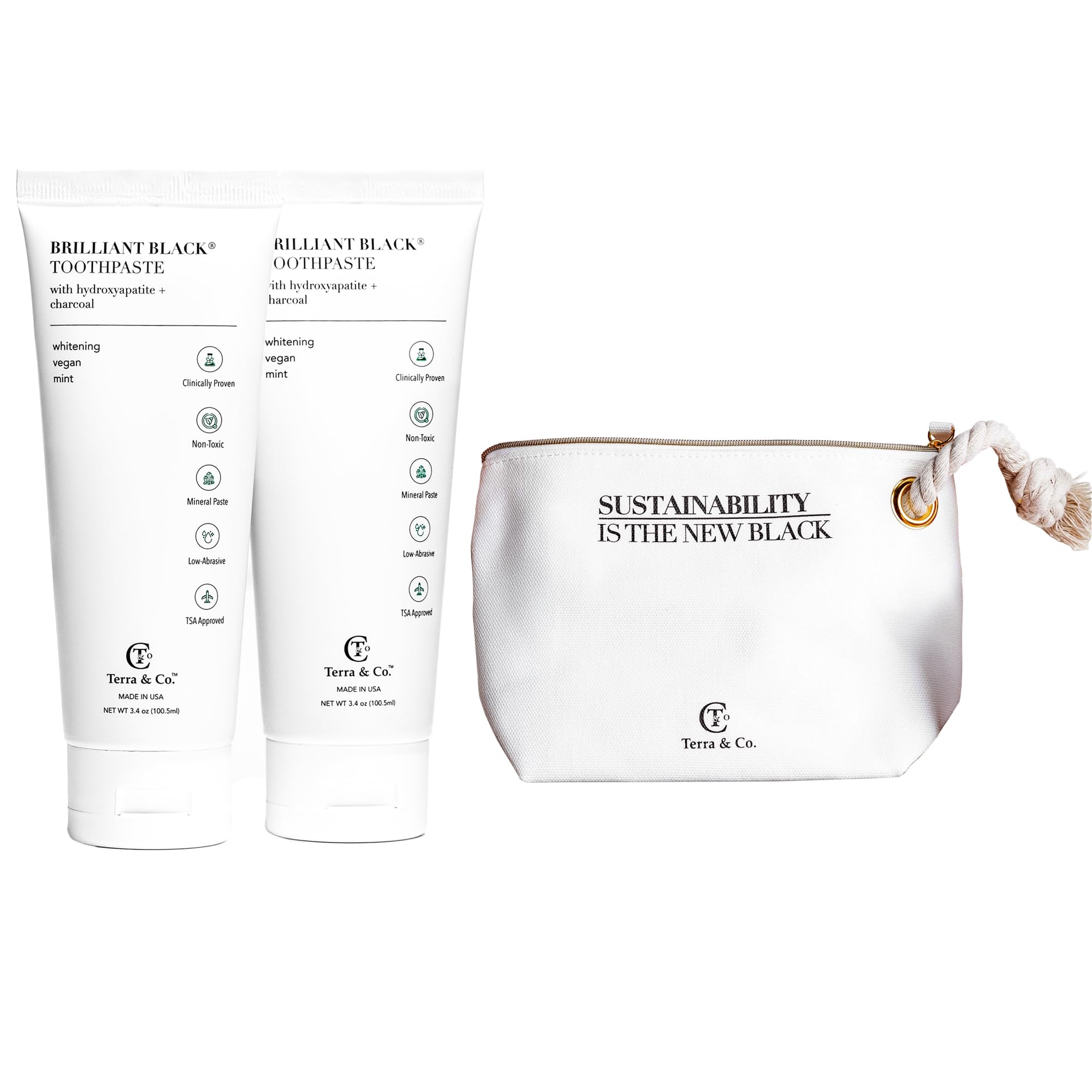 Terra & Co Brilliant Black toothpaste 2-pack