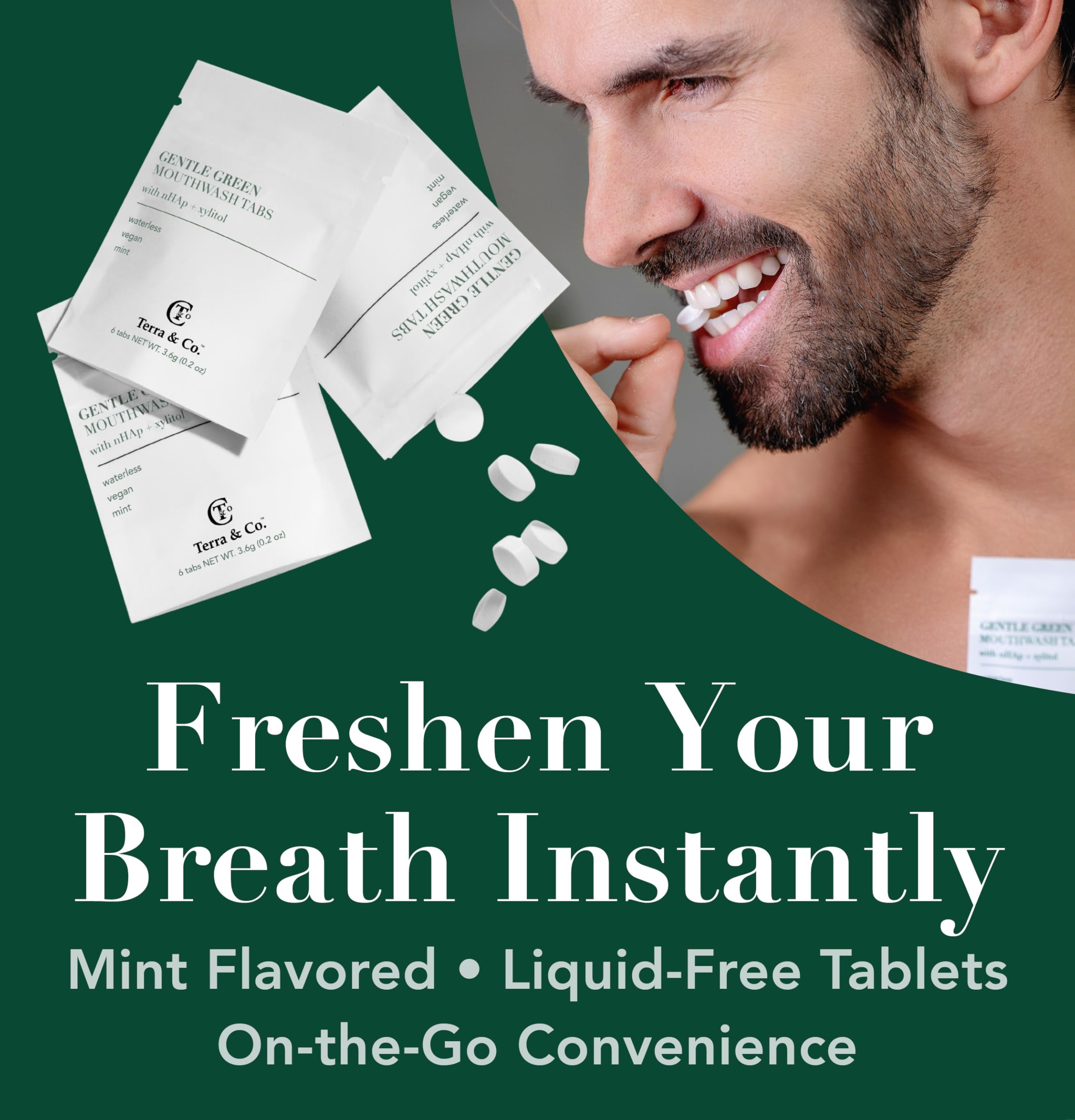 Mint essential oil and refreshing breath concept