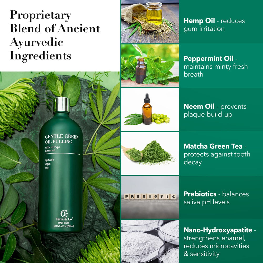Terra & Co Gentle Green oil pulling label close-up