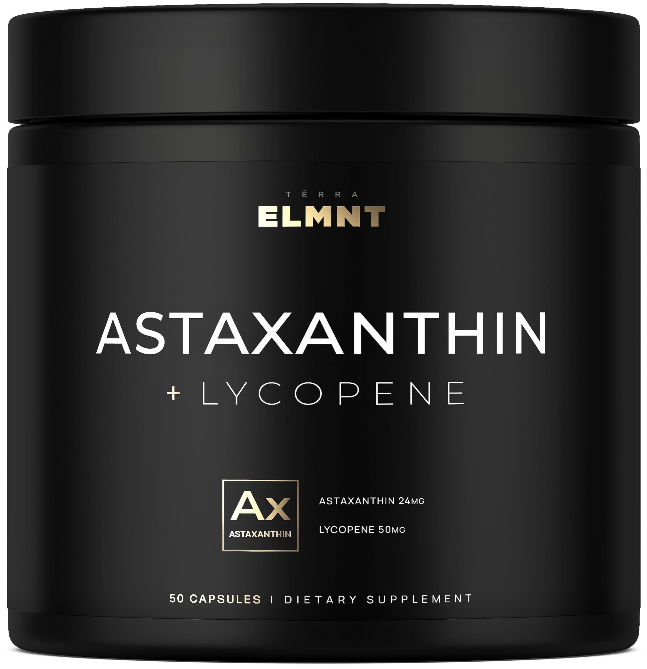 Terra ELMNT Astaxanthin 24mg Lycopene 50mg bottle label