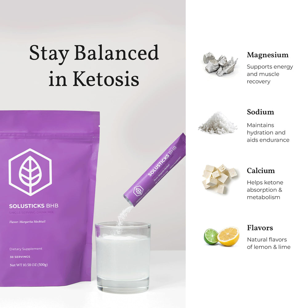 Terra Health Essentials Solusticks BHB dissolving-action demonstrates quick mix for on-the-go energy.