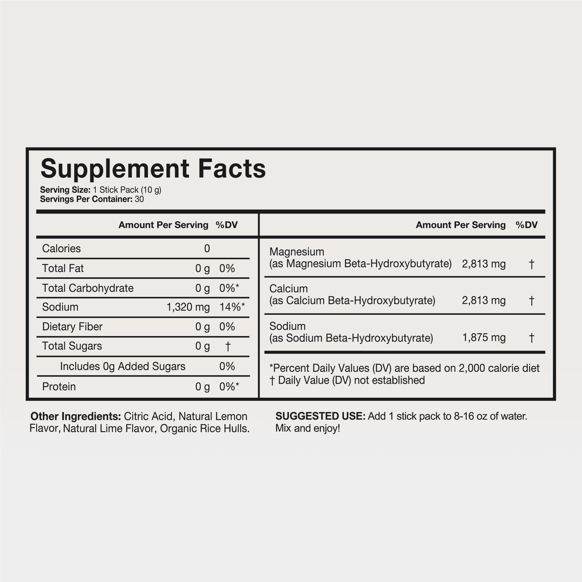 Terra Health Essentials Solusticks BHB packaging communicates vegan, gluten-free, non-GMO formulation.