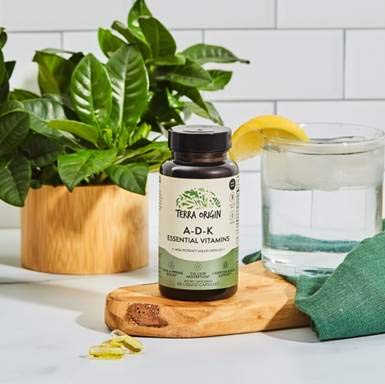 Close-up of 60 liquid capsules