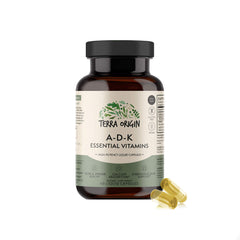 Terra Origin ADK essential vitamin supplement bottle front label