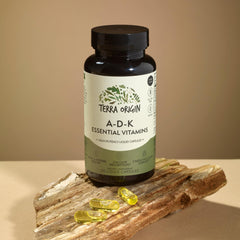 Terra Origin ADK bottle back label with supplement facts