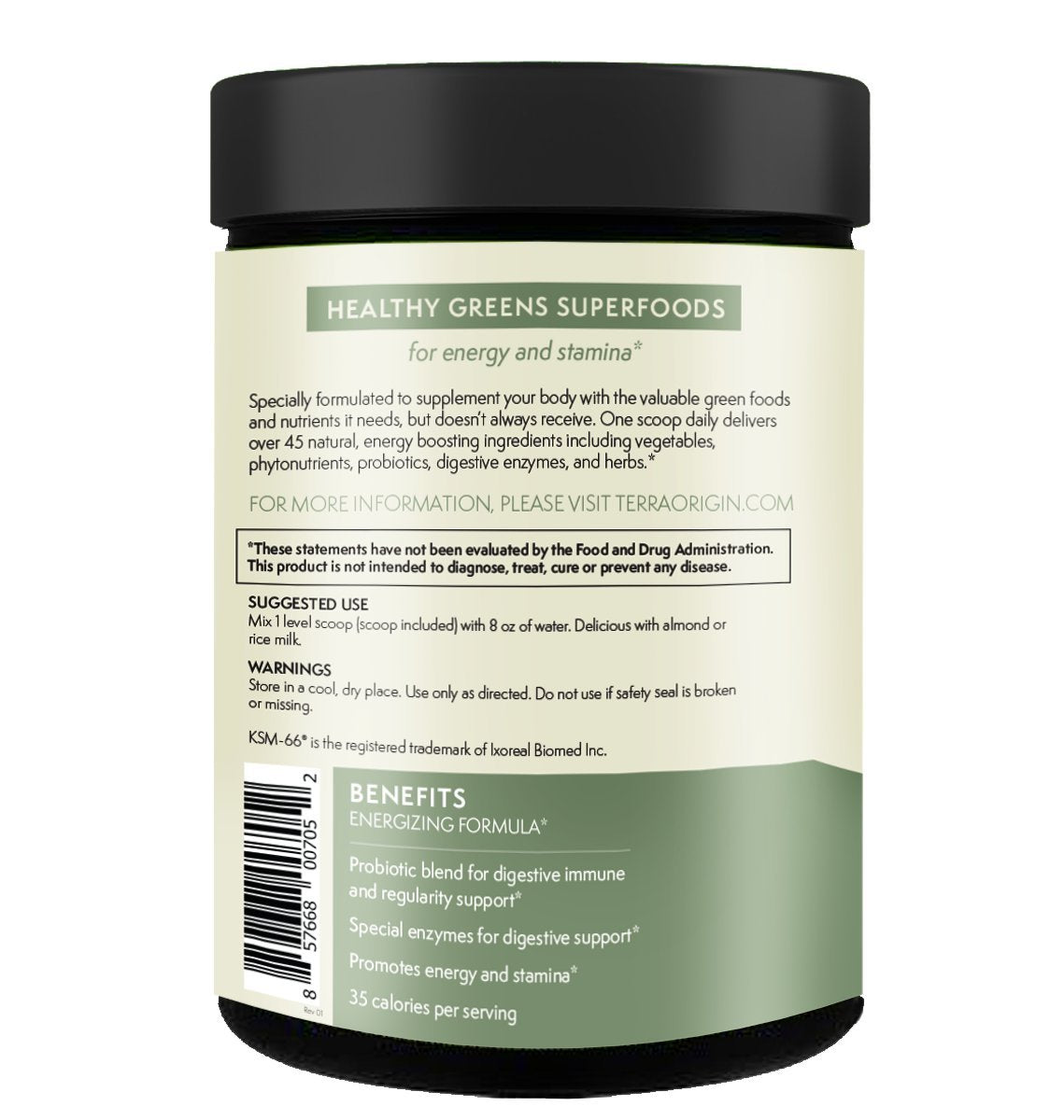 Daily greens fruit and vegetables blend ingredients