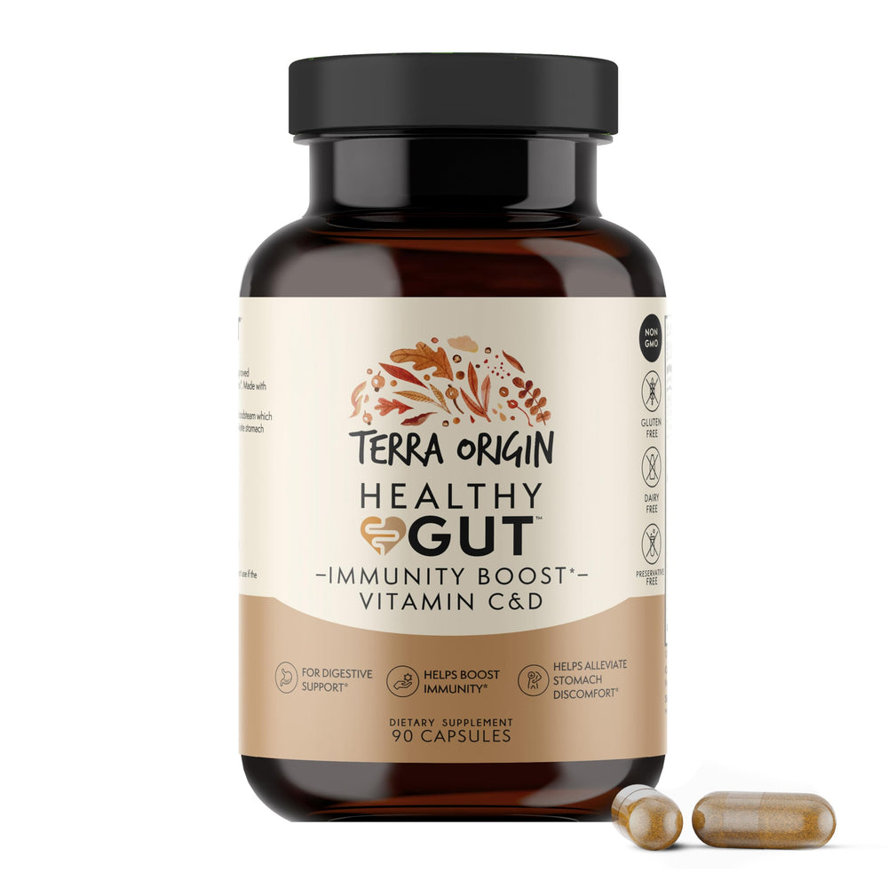 Terra Origin Healthy Gut Capsules bottle front view