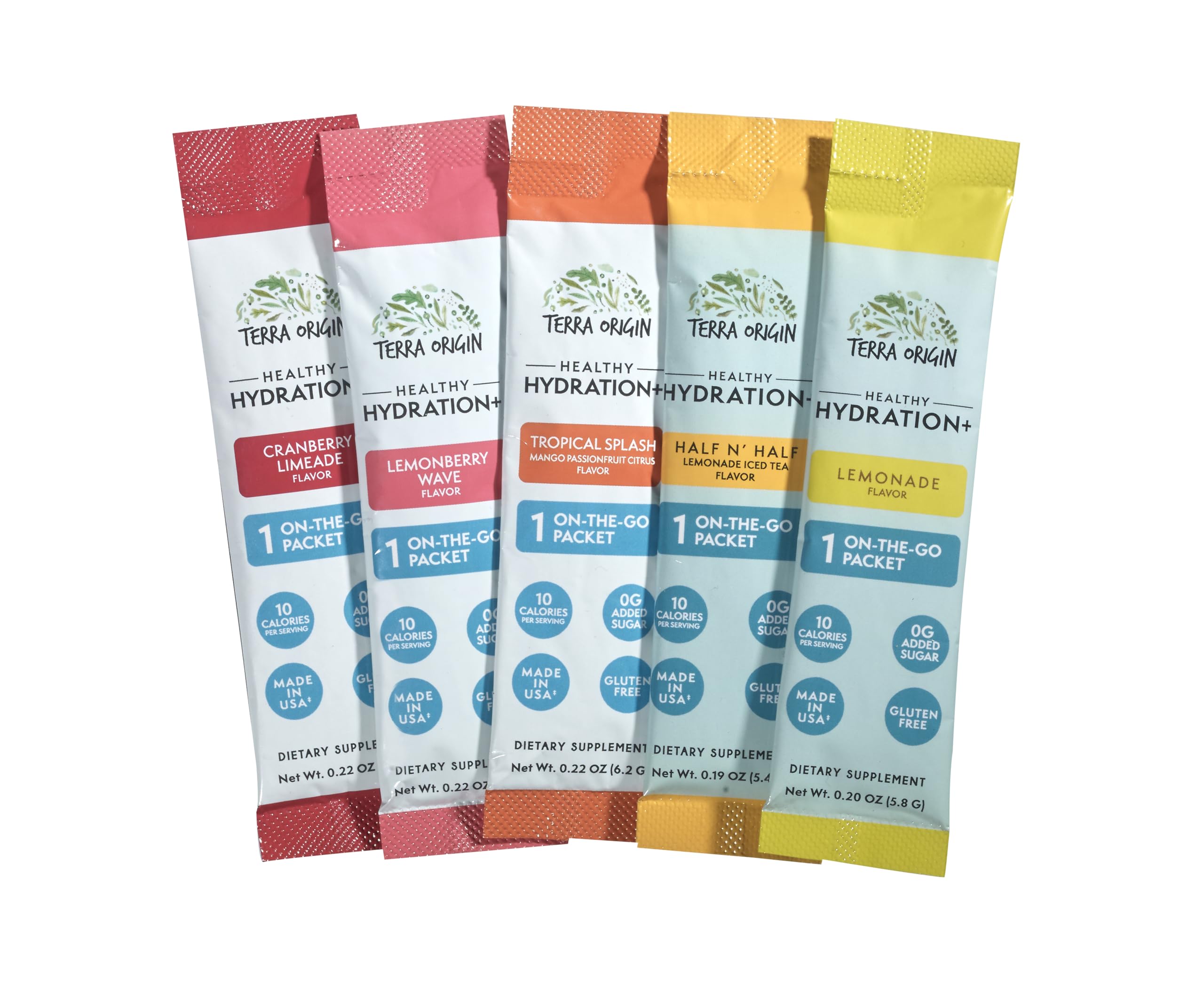 Terra Origin branding with hydration powder