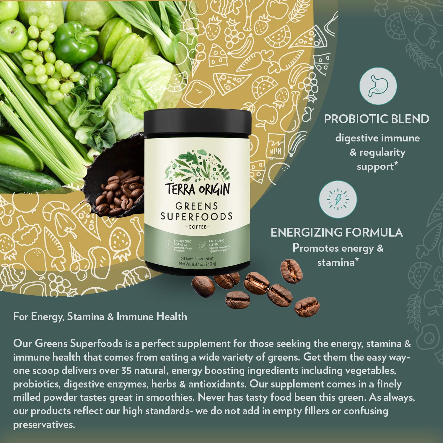 Key ingredients: turmeric root, green tea and grape seed/skin