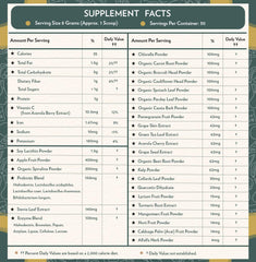 Probiotic greens powder with enzymes for gut health