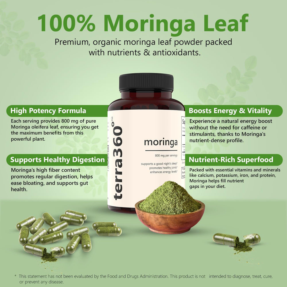 Gluten-free label on Terra360° Moringa Capsules