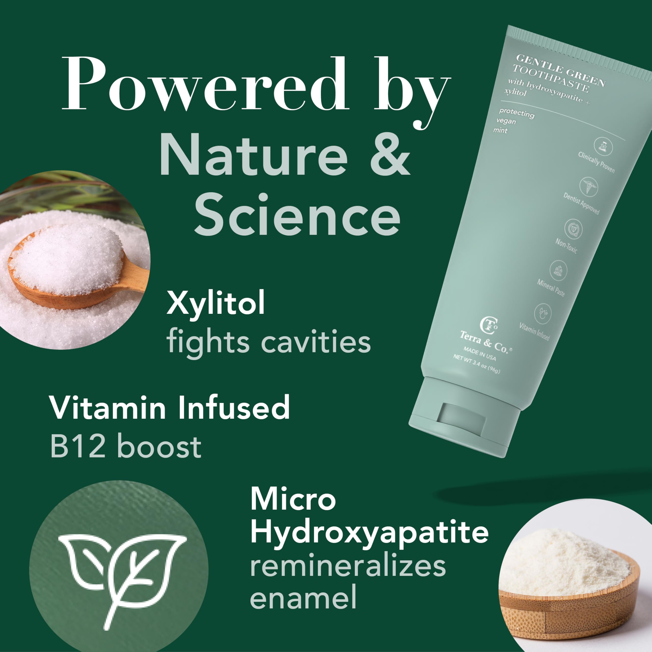 Ingredients label showing micro-hydroxyapatite and xylitol