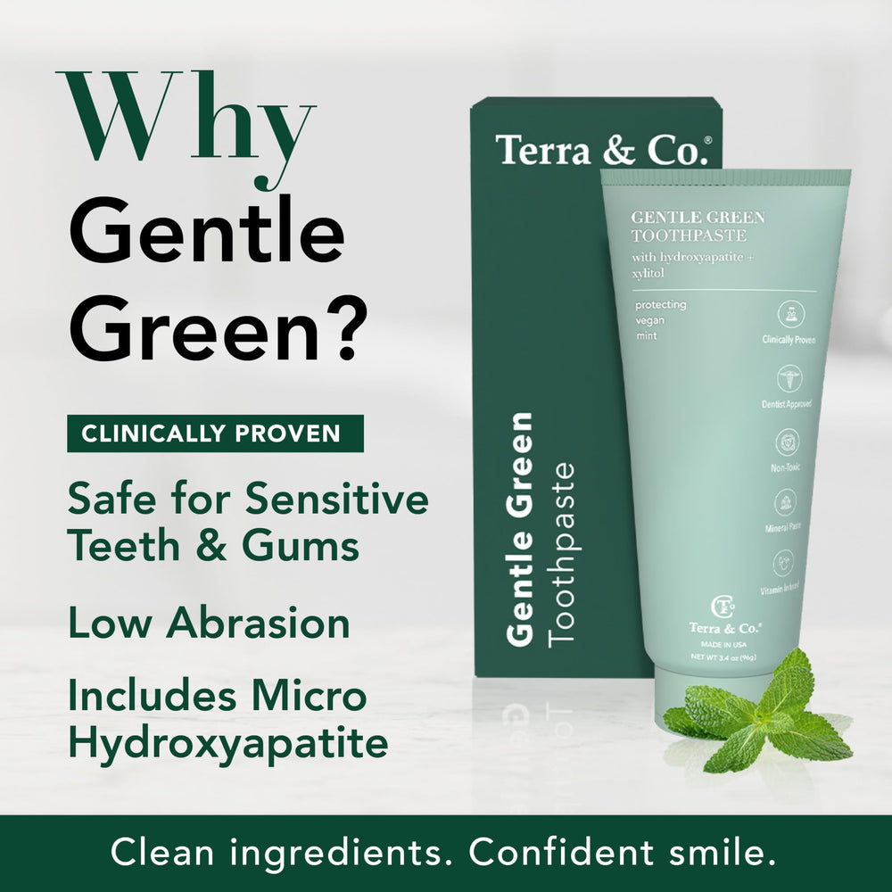 Packaging of Terra & Co Gentle Green toothpaste