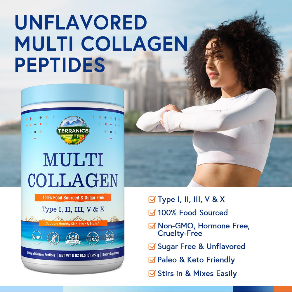 Unflavored collagen powder dissolving in water