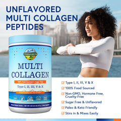 Unflavored collagen powder dissolving in water
