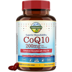 Terranics CoQ10 200mg with olive oil hero image